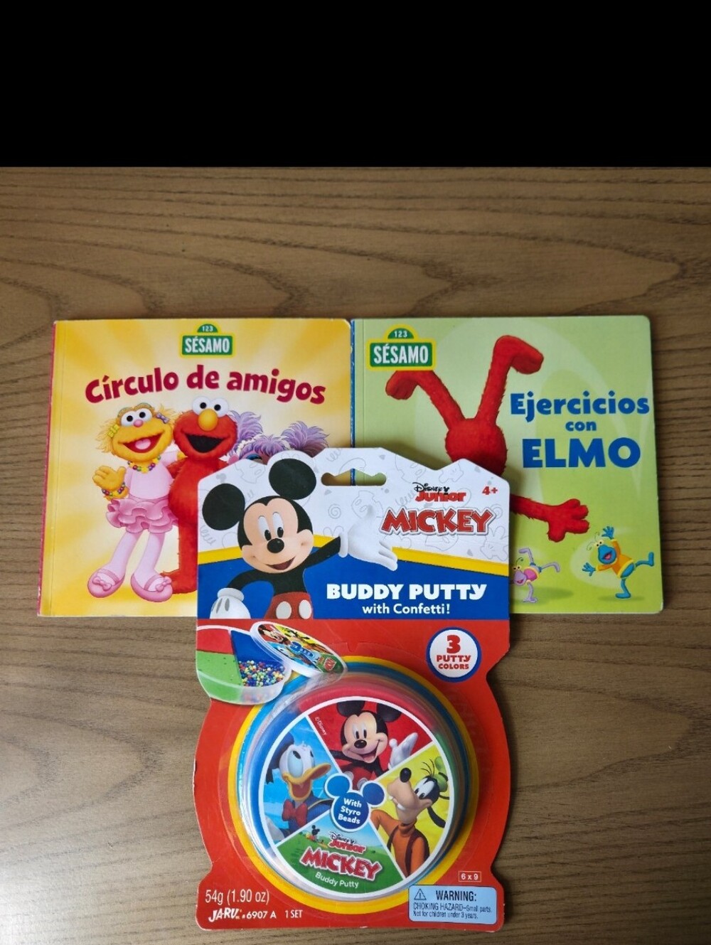 Sesame Street Spanish Board Books & Disney Mickey Buddy Putty Set